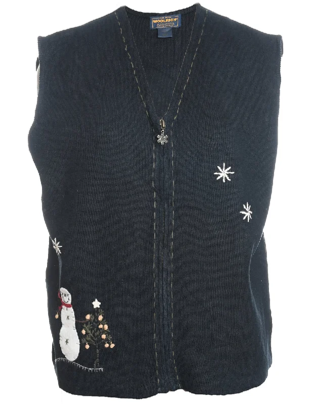 High-quality Design Woolrich Snowman Christmas Vest - L