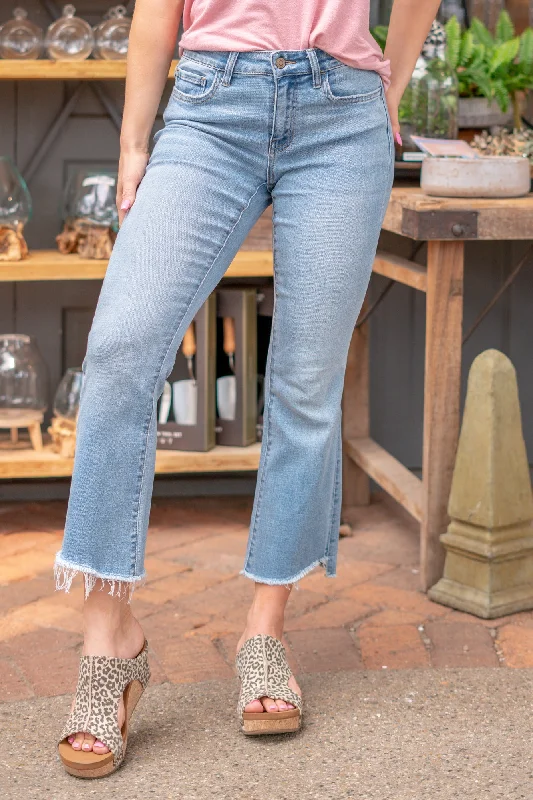 Soft Looks Wows Mid Rise Crop Hem Flare