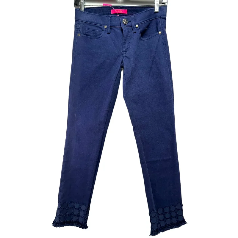Cozy Lifestyle South Ocean Skinny Crop Jeans-True Navy  By Lilly Pulitzer  Size: 0