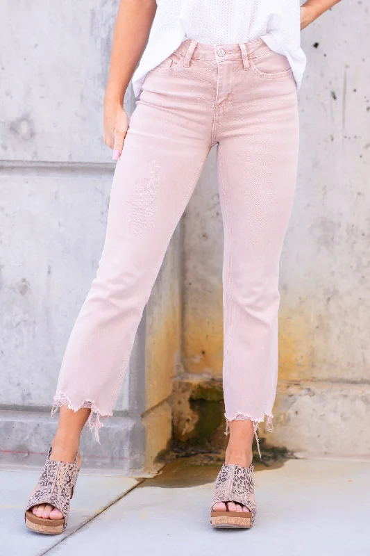 Effortless Dressing Coral 90s High Rise Crop Flare