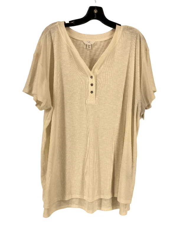 Elegant Tailoring Top Short Sleeve Basic By Time And Tru  Size: Xxxl