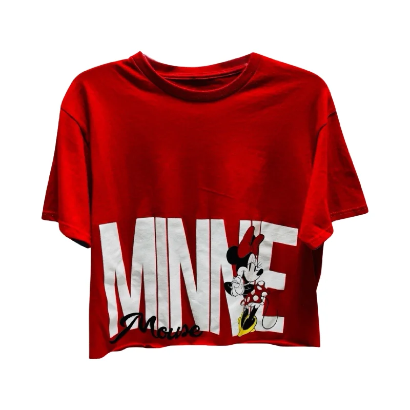 Beautiful Romance Disney Minnie Mouse Cropped Red Top Short Sleeve By Disney Store  Size: M