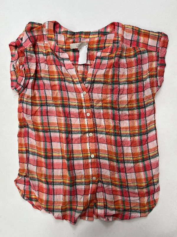 Romantic Data Top Short Sleeve By Loft  Size: M