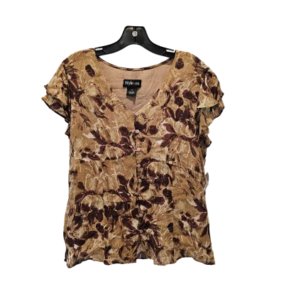Designer Style Top Short Sleeve By Style And Company  Size: L