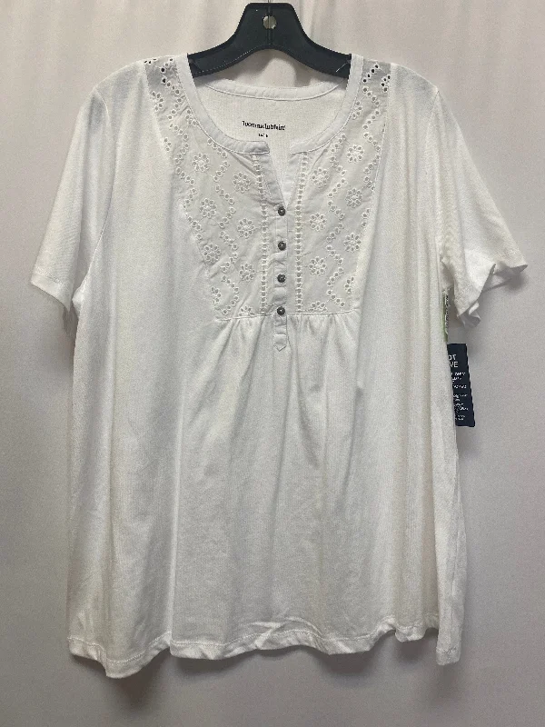 Exquisite Tailoring Top Short Sleeve By Woman Within  Size: M