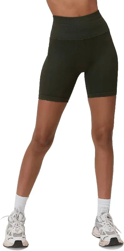 Personalized Design Amara Wide Rib Biker Shorts In Leaf