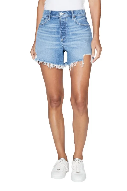 Fashion Design Asher Hi-Rise Buttonfly Shorts In Leela Destructed
