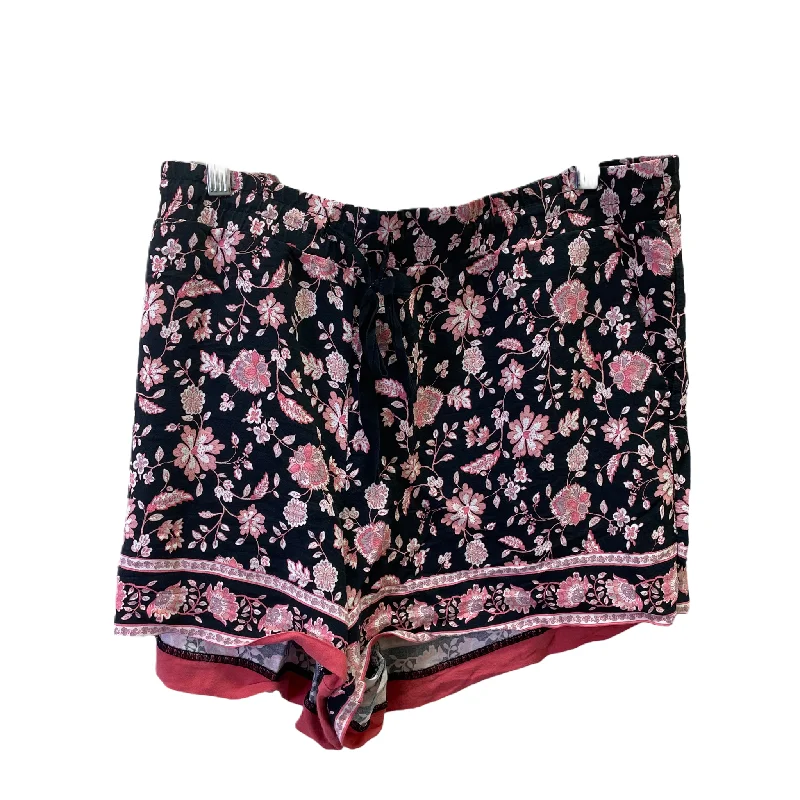 Printed Patterns Black Shorts By Loft, Size: 16