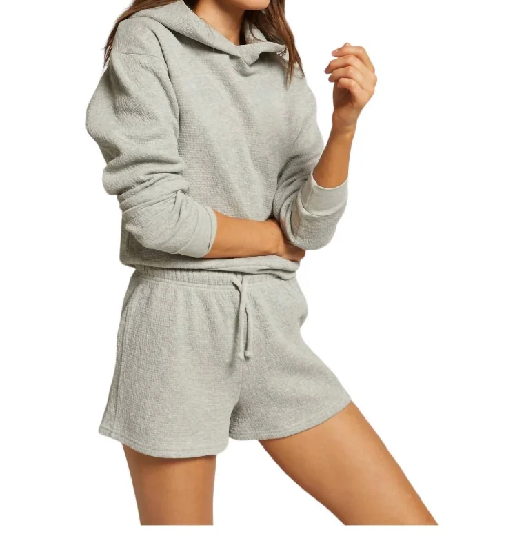 Perfect Tailoring Bonham Drawstring Shorts In Heather Grey