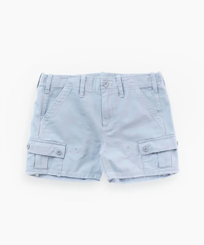 Cozy Look Drill Short In Sky Blue
