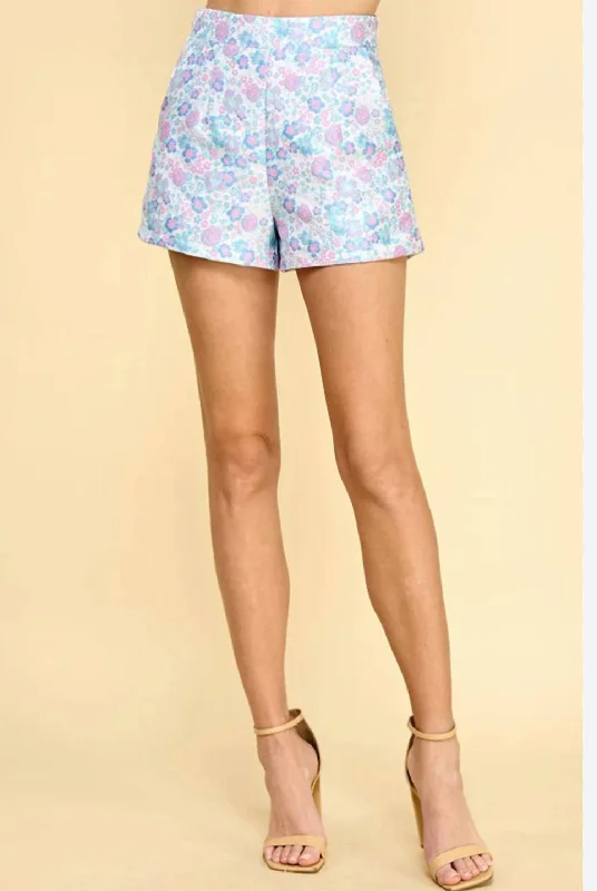 Warm Layers Flower Garden Tapestry Shorts In Floral Print