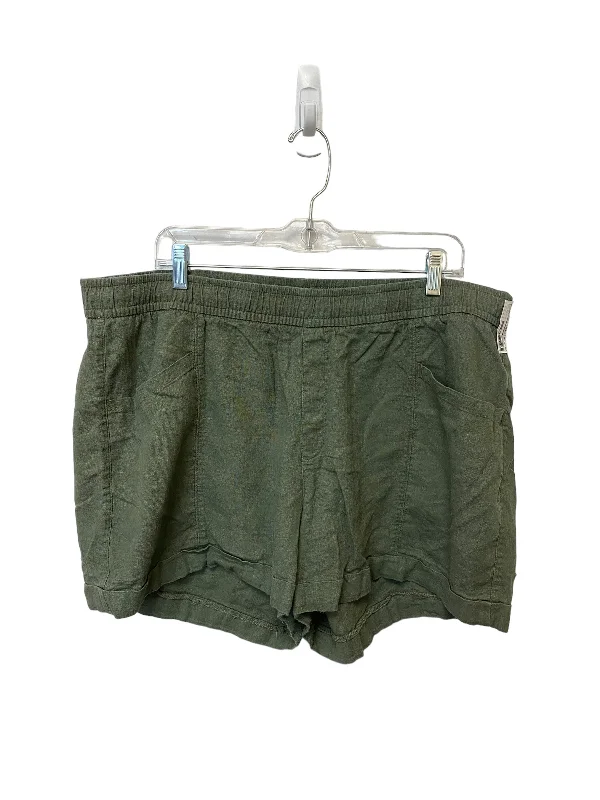 Embroidered Letters Green Shorts Old Navy, Size Xl