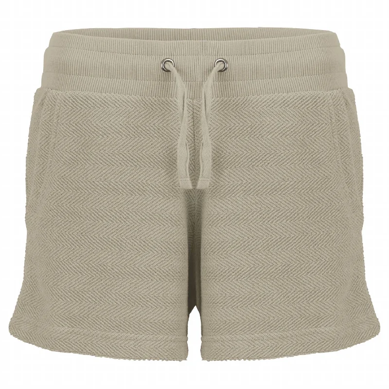 Elegant And Casual Herringbone Shorts In Sand