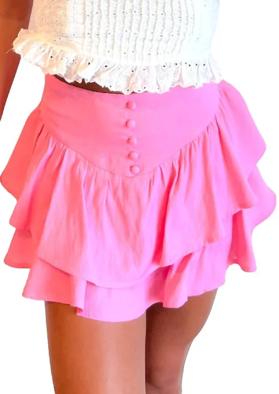Comfortable Tops Jamie Tiered Skort In Pink