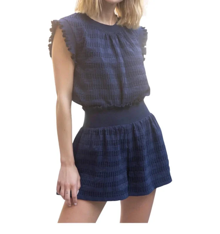 Cozy Dress Kristi Textured Shorts In Navy
