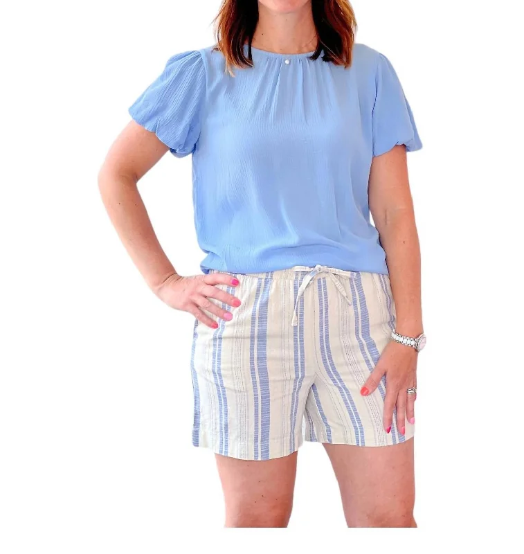Sports Style Lino Shorts In Cashmere Blue