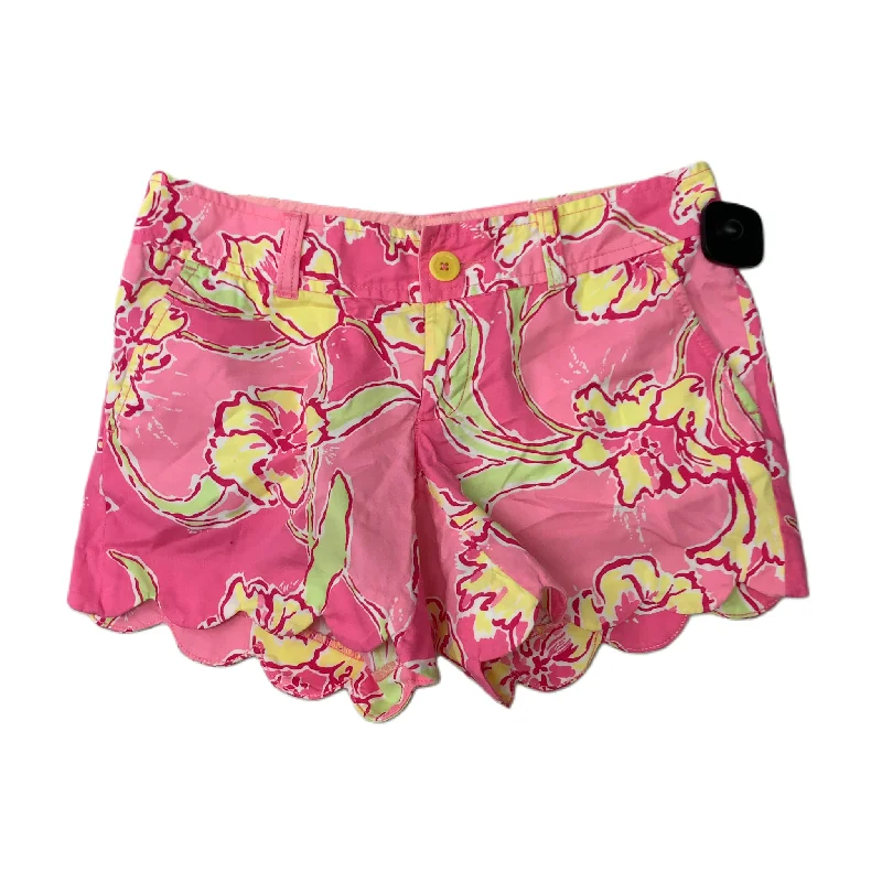 Exquisite Tailoring Pink & Yellow  Shorts Designer By Lilly Pulitzer  Size: 00