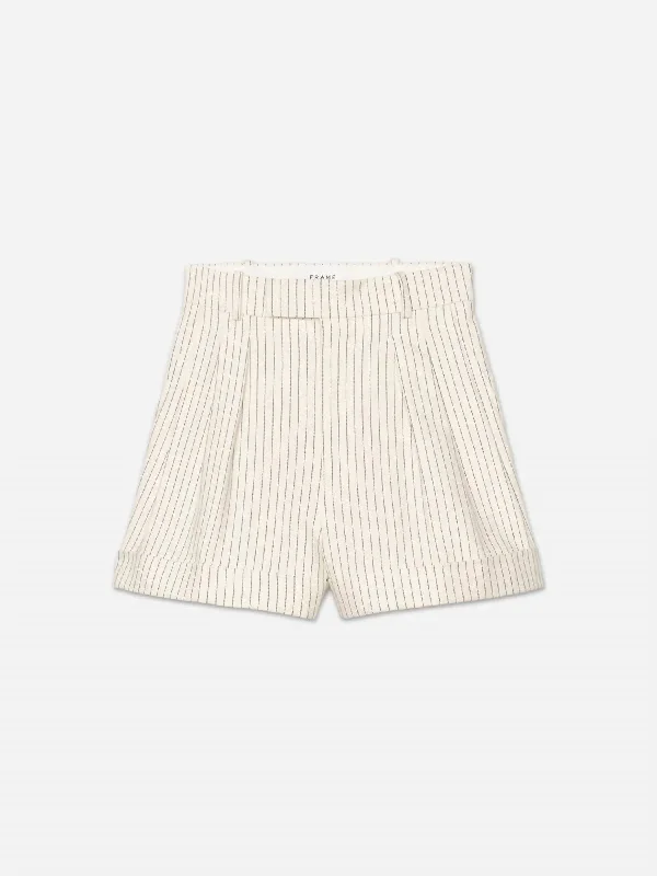 Ethnic Style Pleated Wide Cuff Short In Cream