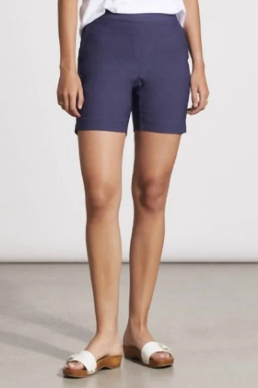 Youthful Vitality Pull On Short With Back Pockets In Jet Blue